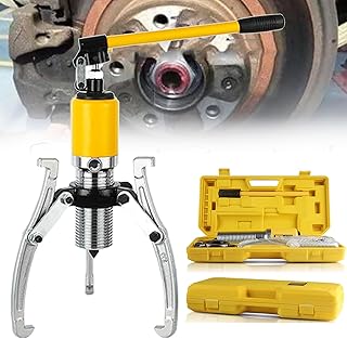 ZQYPENOZ Kit de Extractor hidráulico de 5t/10t/15t/20t, Separador de cojinetes de Rueda, máquina de estirado de Tubos de Aceite con Bomba 3 en 1, Bomba hidráulica, Vertical y Horizontal, Amarillo, 5T