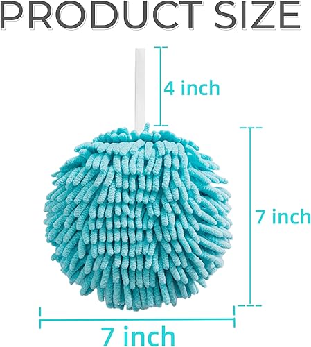 Miniatura 7 de 2 toallas de mano de microfibra mullidas para baño, con lazo para colgar, toallas decorativas de felpilla suave de secado rápido con 2 ganchos (2