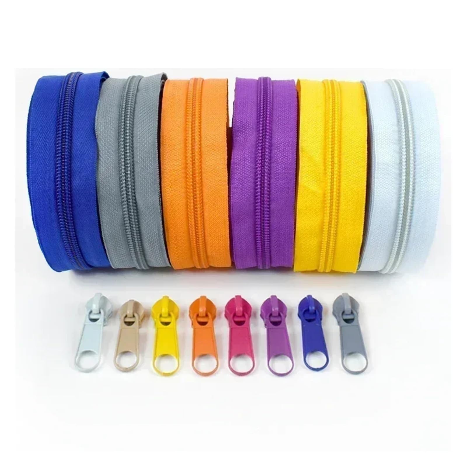 Aqxypas 3# 5# 3/5/10M Regenbogen Nylon Reißverschlussband mit Reißverschlüssen Schieber Dekor Reißverschluss Reparaturset Tasche Kleidungsstück Nähzubehör(Black,20MZips 20PcsSliders,No5)