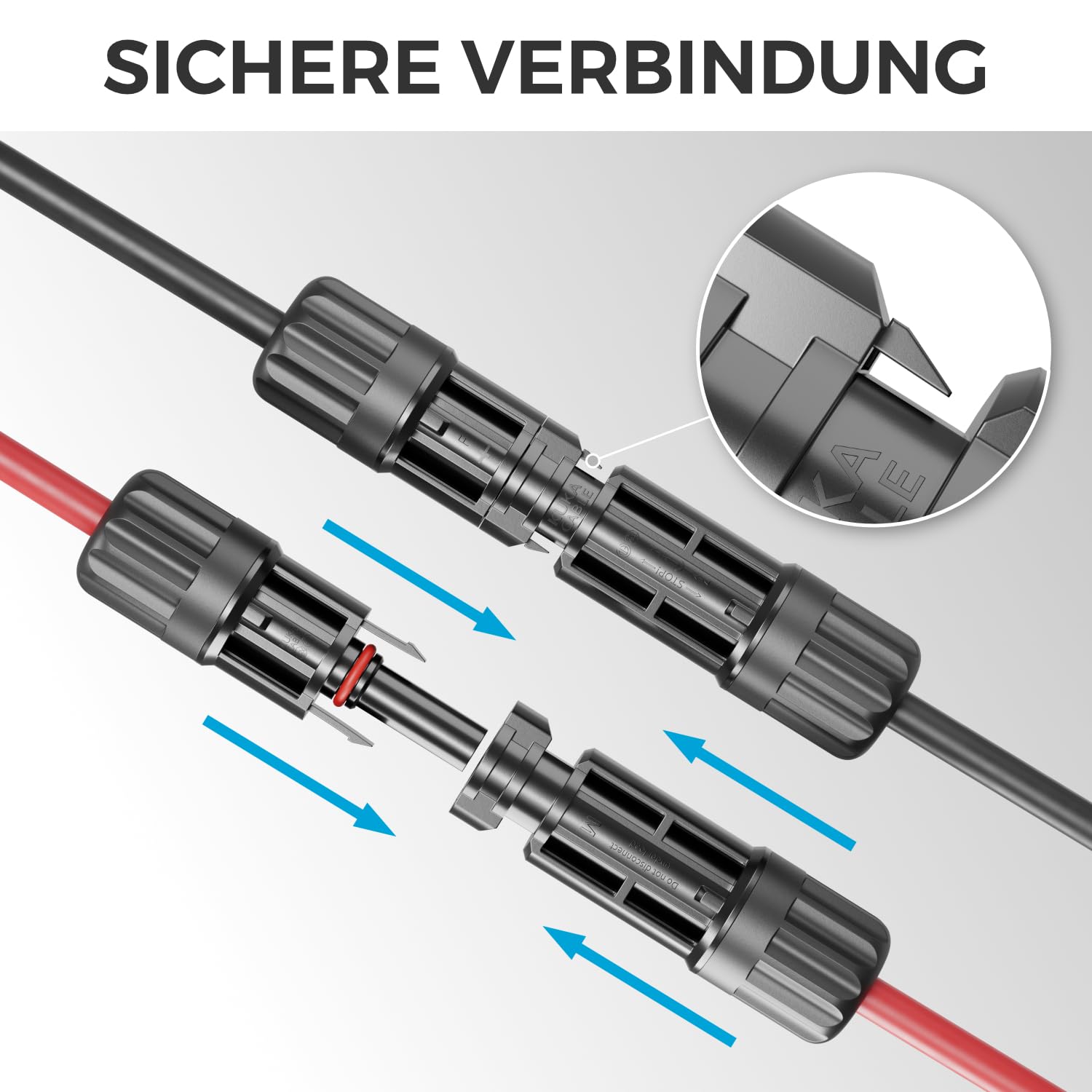 deleyCON 25m PV4 Solarkabel Verlängerung Set 4mm² für Photovoltaik-Anlagen - Verlängerungskabel für Serielle & Parallele Verkabelungen - 1kV AC 1,5kV DC - Wetterfest UV-Beständig IP68 - Rot & Schwarz
