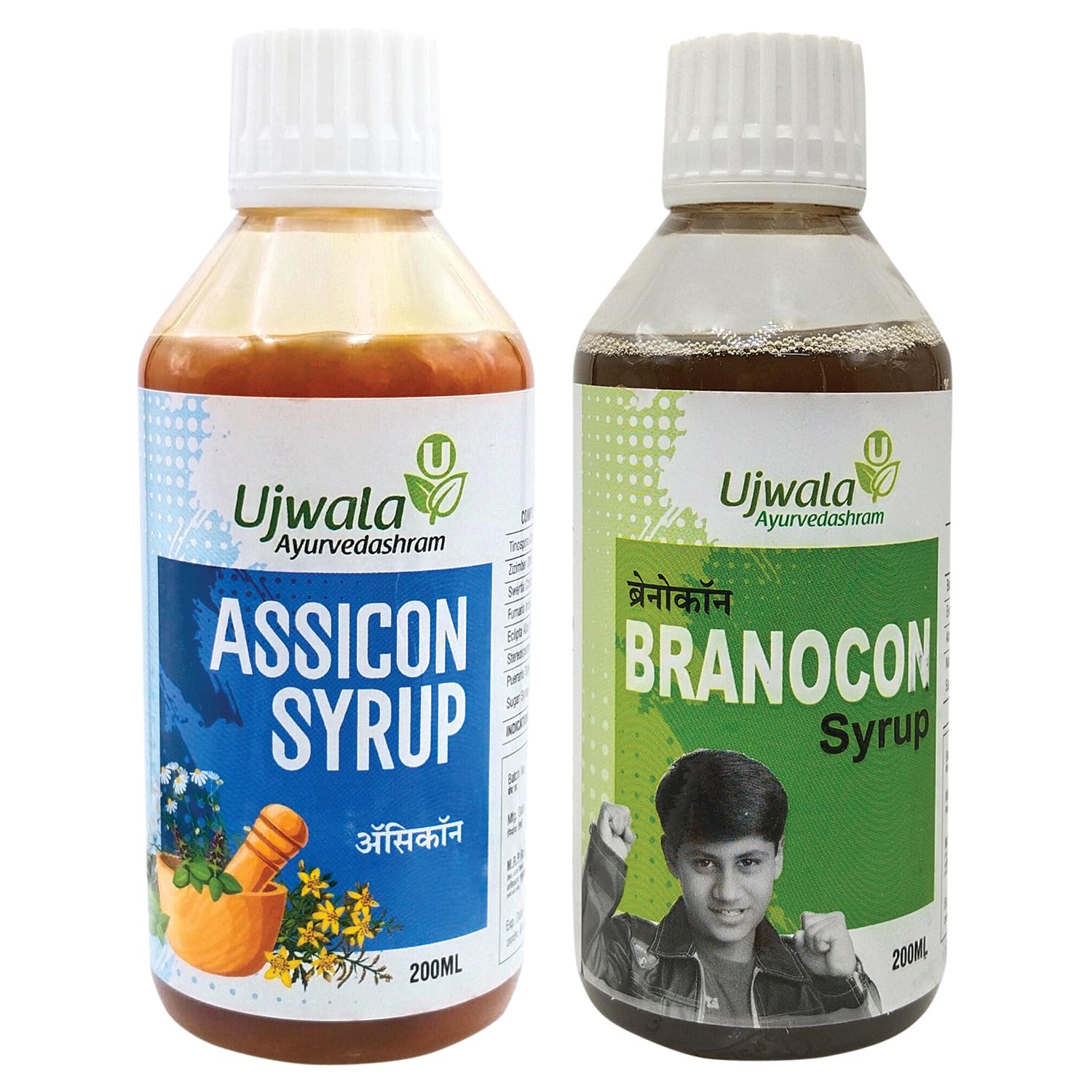 Branocon and Assicon Syrup Combi Kit for Brain Supplement, Nootropic for Brain, Epilepsy I Brain Tonic I Medicine for Brain