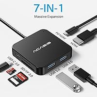 Vista 2 de Hub USB C, concentrador USB tipo C multipuerto con HDMI 4K, entrega de potencia de 100 W 3 puertos USB 3.0 1 puerto tipo C 3.0 Adaptador