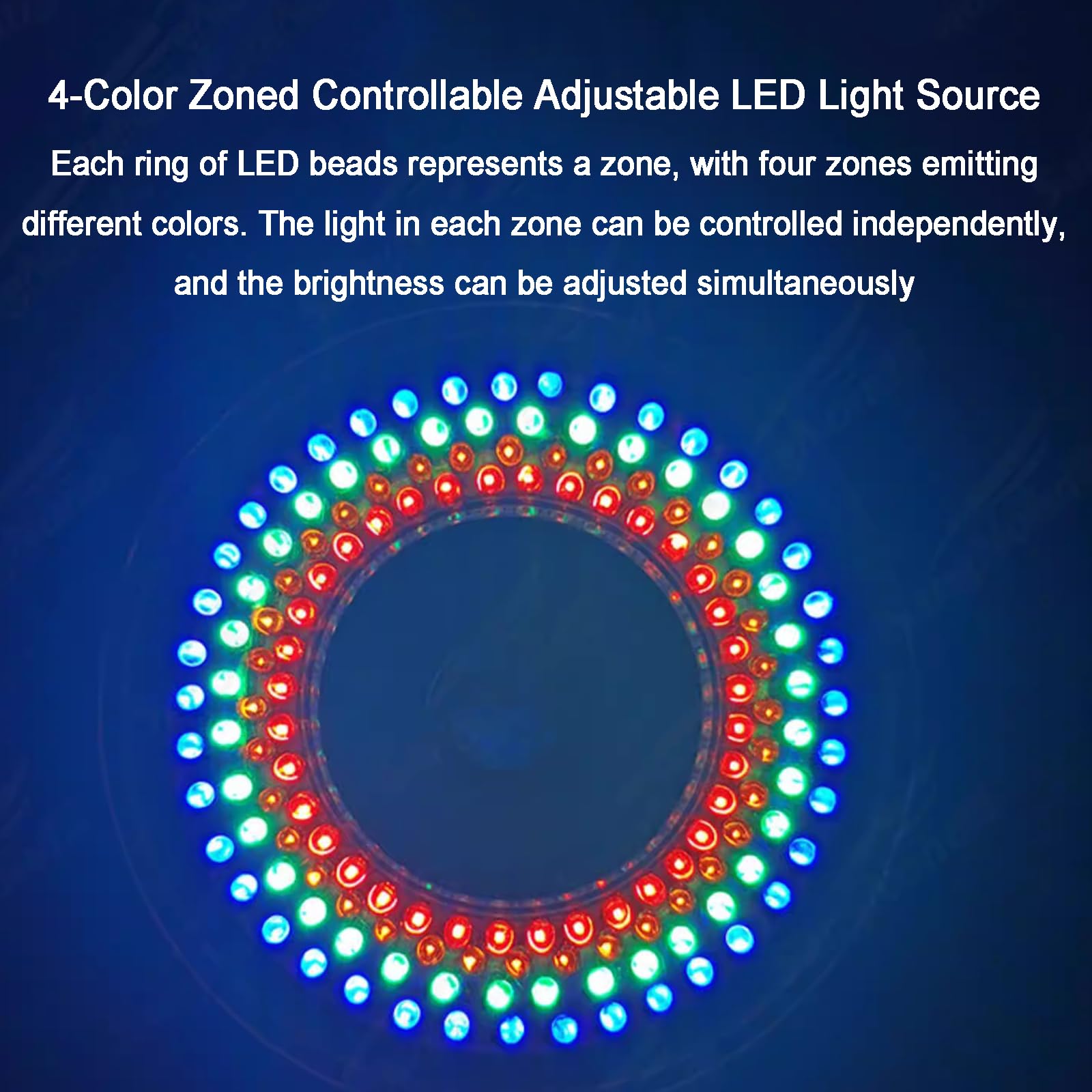 Anillo de luz LED para microscopio con 148 cuentas LED, lámpara iluminadora y controlador para cámara de microscopio industrial, foto y video