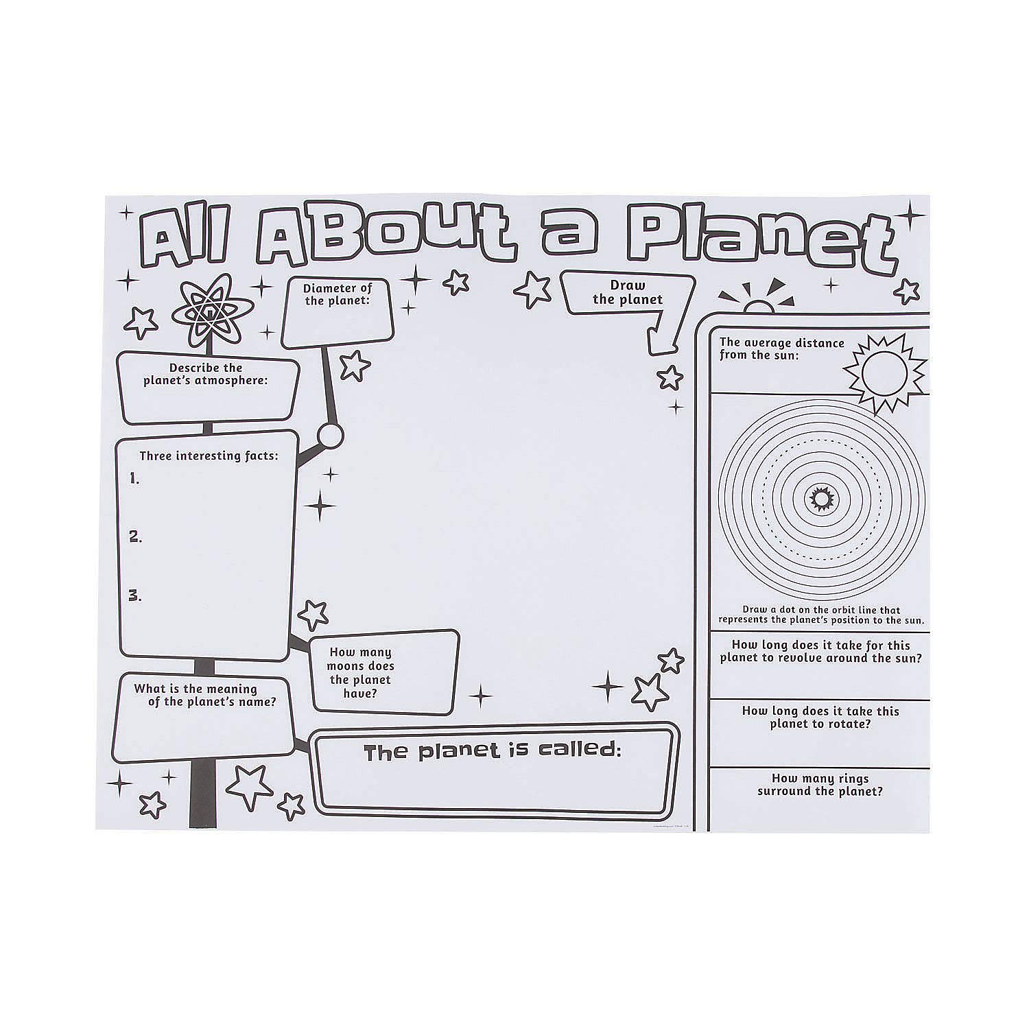 Cyo All About A Planet Poster - 30 Pieces - Educational and Learning Activities for Kids