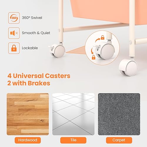 Vista 116 de Giantex - Carrito rodante, 10 cajones, organizador para aula, carrito de almacenamiento con ruedas para útiles escolares, de oficina, hogar, Negro