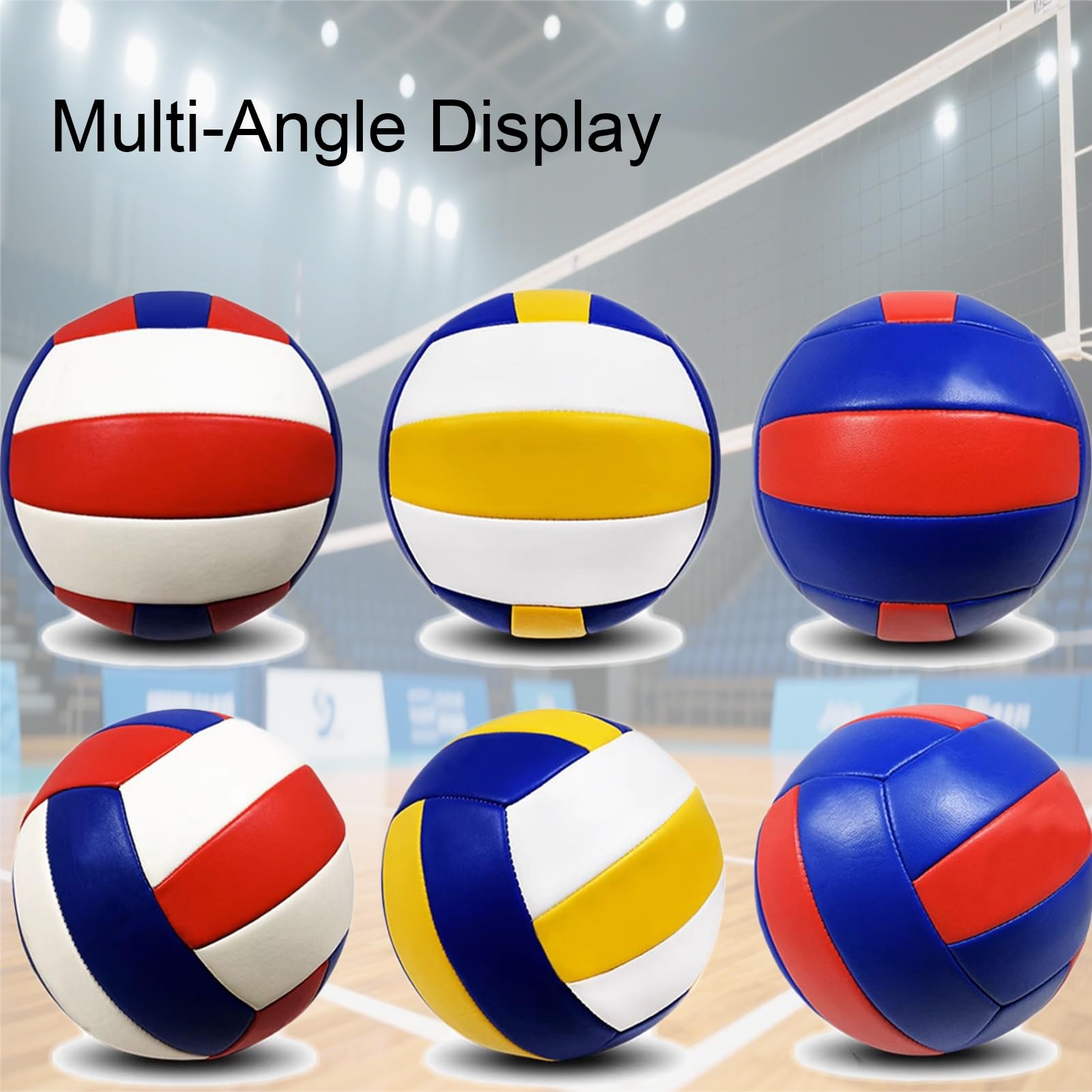Ballons De Beach-Volley Personnalisés Souples, Taille Officielle 5 Ballon D'entraînement, PU Étanche Ballon De Volley avec Photo Texte pour Piscine Intérieure Et Extérieure(Red-Blue-Blue)