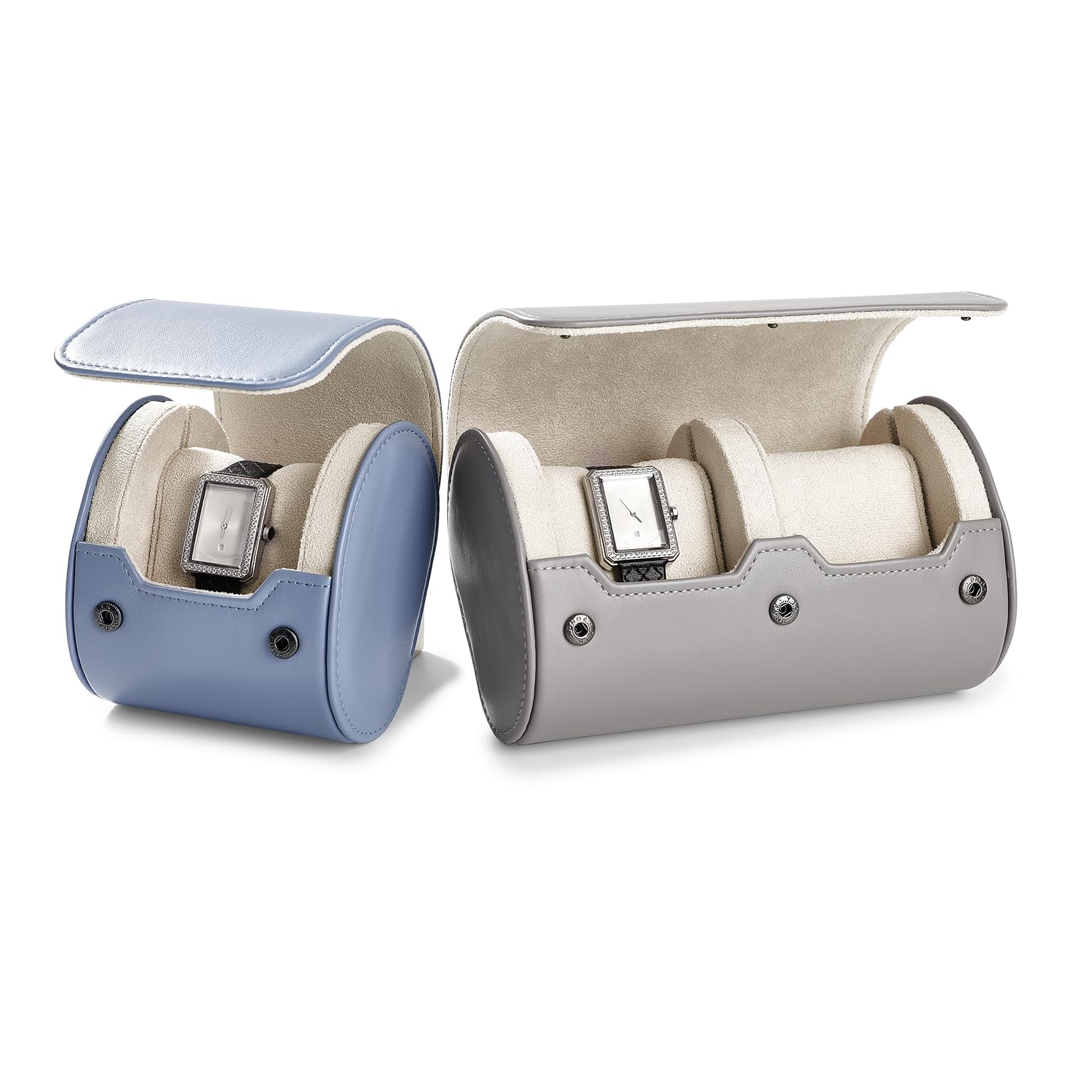 Scatola Porta Orologi Singola Blu, Organizer da Viaggio per Orologi con Cuscino Rimovibile, Ideale per San Valentino, Festa del papà, Compleanno, Anniversario e Natale.