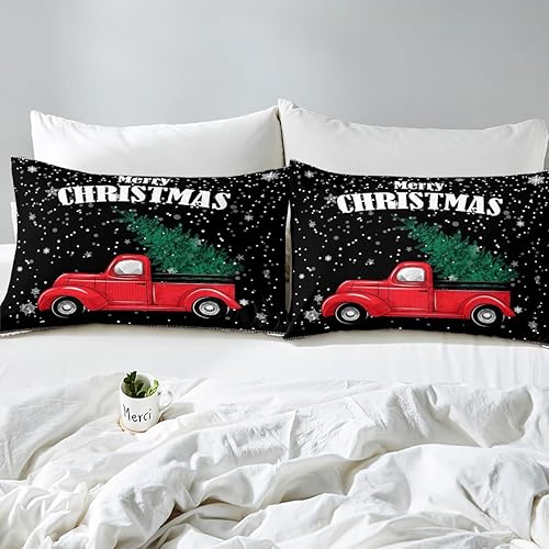 Vista 228 de Juego de funda de edredón rosa de Navidad para niñas, tamaño matrimonial, lindo juego de ropa de cama de dibujos animados de pingüino de Papá Noel