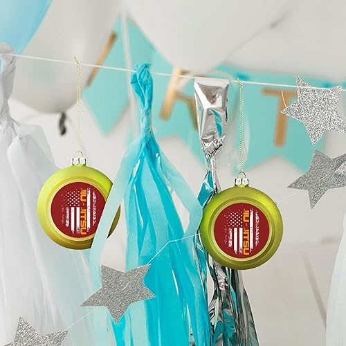 Miniatura 8 de Jiu Jitsu - Adornos de bola de Navidad con bandera de Estados Unidos, esferas colgantes, manualidades, colgante para Navidad, boda, fiesta,