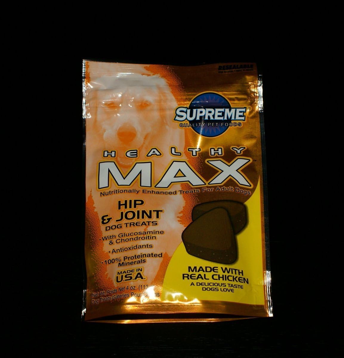 Supreme Healthy Max Hip and Joint Dog Treat 4 oz (Pack of