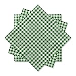 Gatherfun Disposable Napkins Paper, Green Plaid for Saint Patrick\'s Day Party (3-Ply, pack of 50)