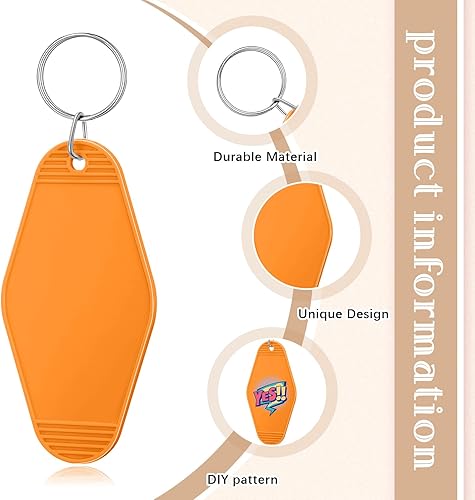 Miniatura 3 de Pinkunn 24 llaveros vintage de motel para bricolaje, llaveros de hotel en blanco, transferencia de calor, llaveros en blanco, sublimación a granel,