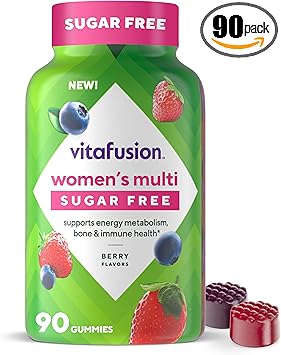Vitafusion Women’s Sugar Free Daily Multivitamin Supplement, Keto Diet Friendly Adult Gummy Vitamin for Energy, Bone & Immune Support*, 90 Count