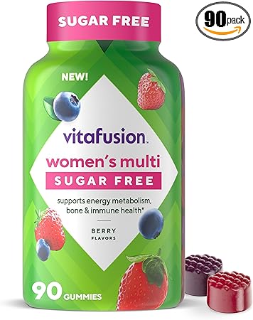 Vitafusion Women’s Sugar Free Daily Multivitamin Supplement, Keto Diet Friendly Adult Gummy Vitamin for Energy, Bone & Immune Support*, 90 Count