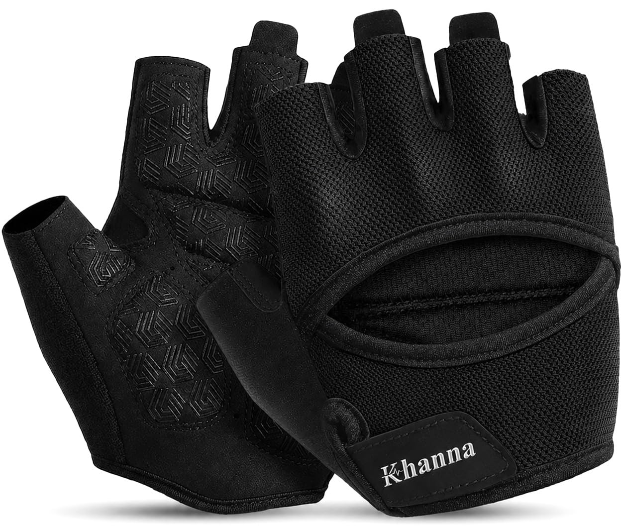 khanna Gym Gloves for Men & Women, Breathable Weight Lifting Gloves with Cushion Palm Padding, Anti-Slip Grip, Workout Gloves for Weightlifting, Fitness, Cycling, Cross Training, Pilates & Kayaking