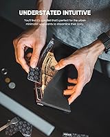 Vista 5 de VULKIT Tarjetero de crédito con bolsillo para monedas, cierre magnético, cartera para tarjetas emergente, bloqueo RFID, funda de piel minimalista