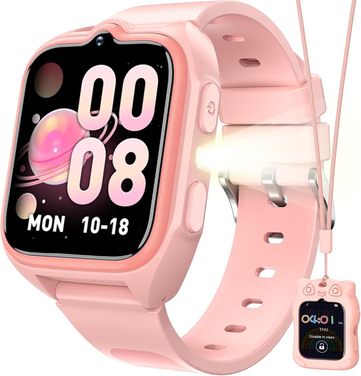 Reloj inteligente para niños con 32 juegos de rompecabezas, cámara HD y grabación de video, pantalla táctil de 1,75 pulgadas, linterna, reproductor de música, podómetro, despertador, cronómetro, reloj para niños de 4 a 12 años