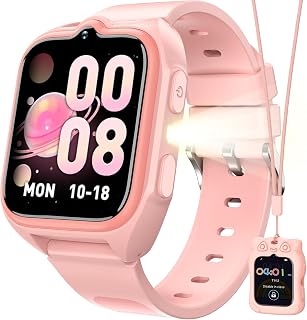 Blackview Kids Smart Watch with 32 Puzzle Games, HD Camera & Video Recording, 1.75" Touch Screen, Flashlight,Music Player, Pedometer, Alarm Clock,Stopwatch,Kids Watch for Girls Ages 4-12