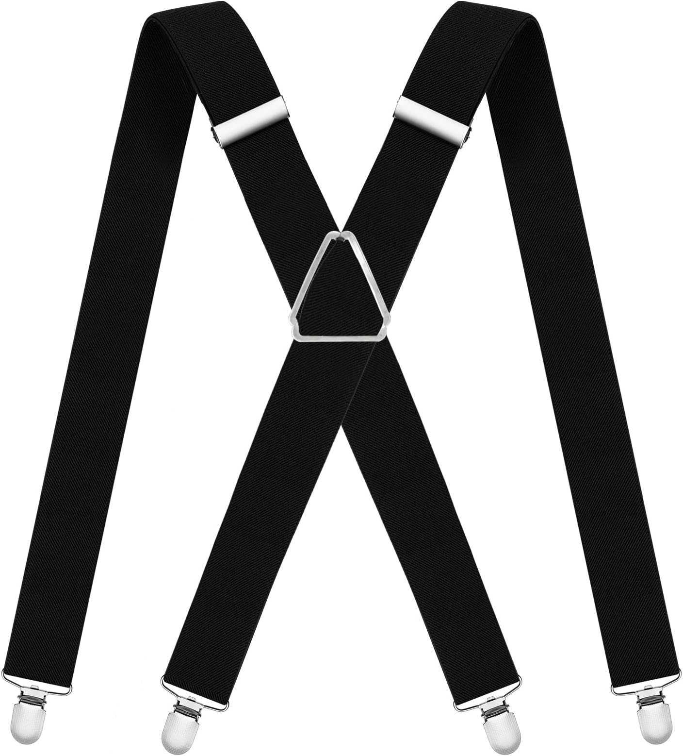 WOXVM Mens Suspenders Adjustable Braces with 4 Strong Metal Clips Elastic X Back Heavy Duty Suspender for Men and Women