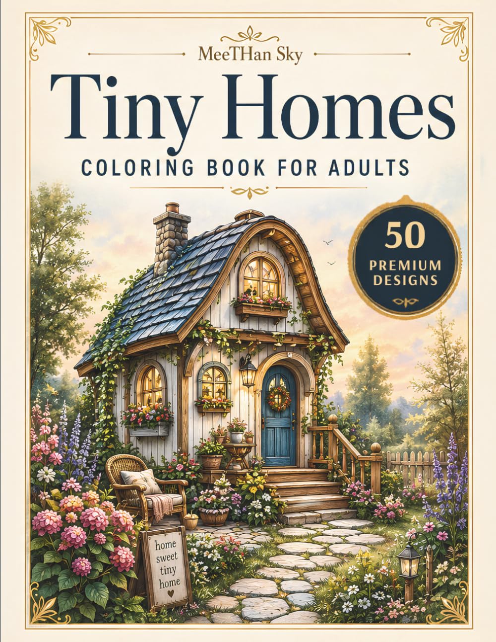 Tiny Homes Coloring Book for Adults: Cozy cottages, little cabins, garden houses, and charming architecture for relaxing creativity (MeeTHan Sky Relaxation Coloring Collection)