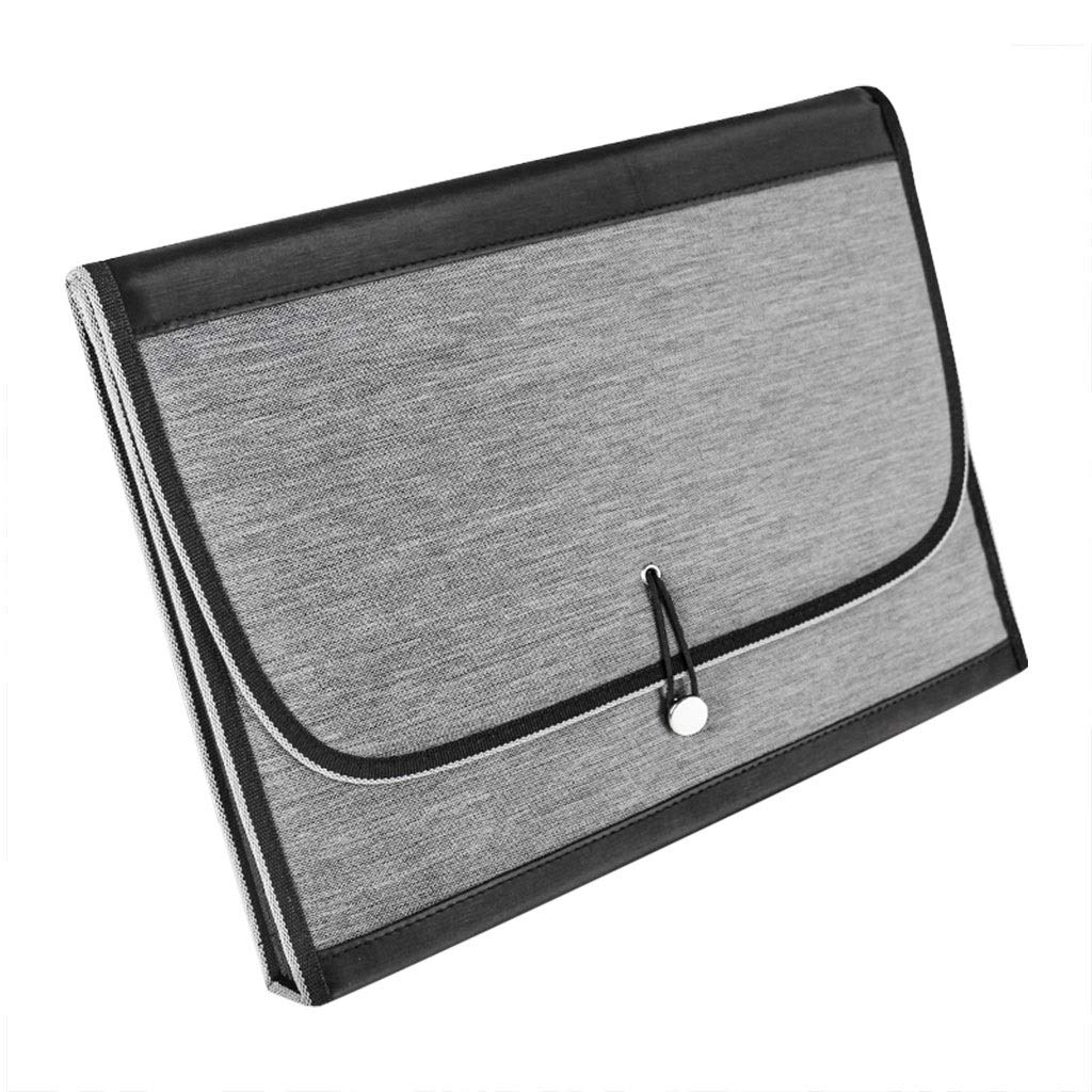 Dokumententasche Dokumententasche Tuch Erweiterungsdatei Ordner Akkordeon-Datei Organizer A4 Size-Beleg-Dokumenttasche for Büroschule Home Ausflug ins Schulbüro (Color : Grau)