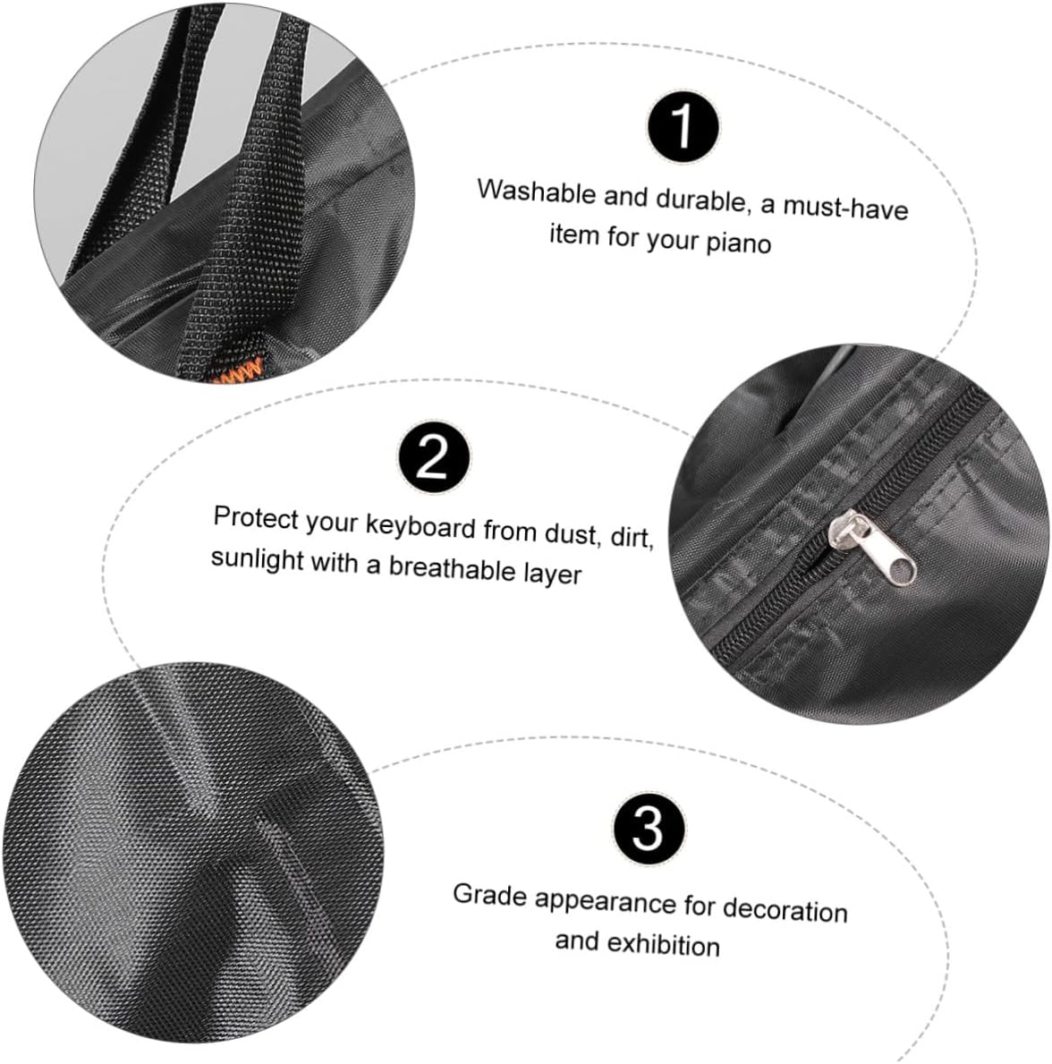 Key Electronic Piano Keyboard Cover Bag with Thickened Sponge Lining Protective Carrying Case for Keyboards Washable and Portable Storage