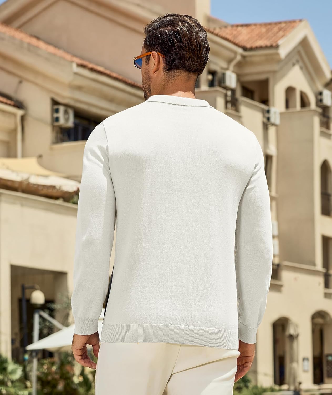 PRIVIMIX Mens Knit Striped Polo Shirts Long Sleeve Fashion Vintage Quarter Zip Pullover Casual Polo Sweater - Image 4