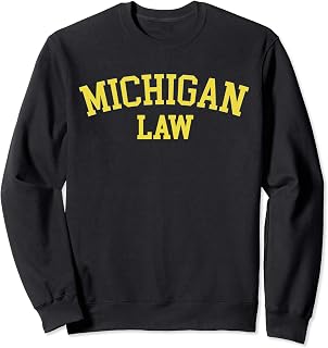 United States Attorneys Michigan Law, Michigan Bar Graduate Lawyer Sweatshirt - Black, Small, Unisex-Adults