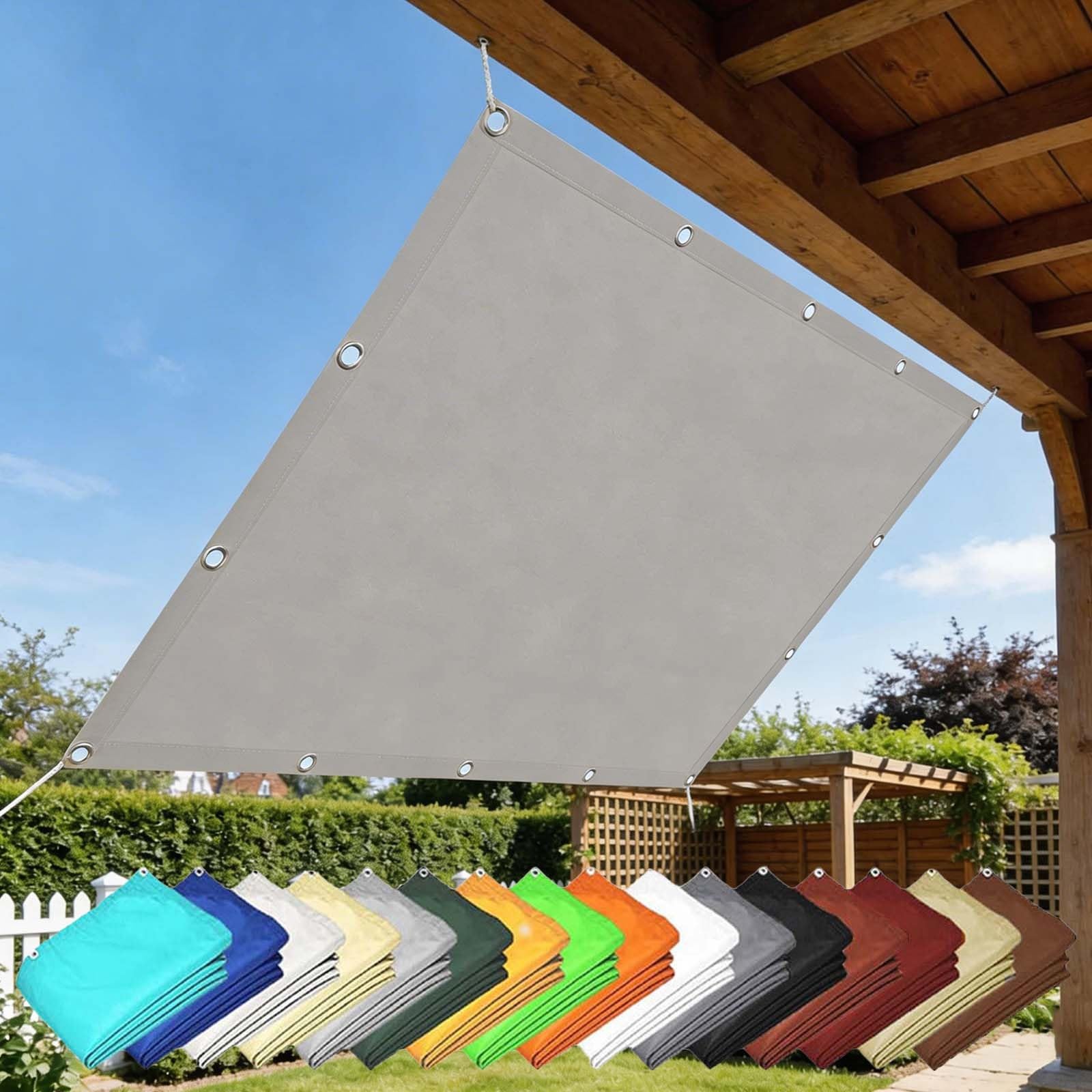 Żagiel Ogrodowy 210 x 1000 cm Wodoodporny, Filtr UV 98%, Z Darmową Liną Parasol Ogrodowy, Parasol Przeciwsłoneczny, Baldachim Tarasowy Na Trawniki, Baseny, Imprezy, Jasny szary