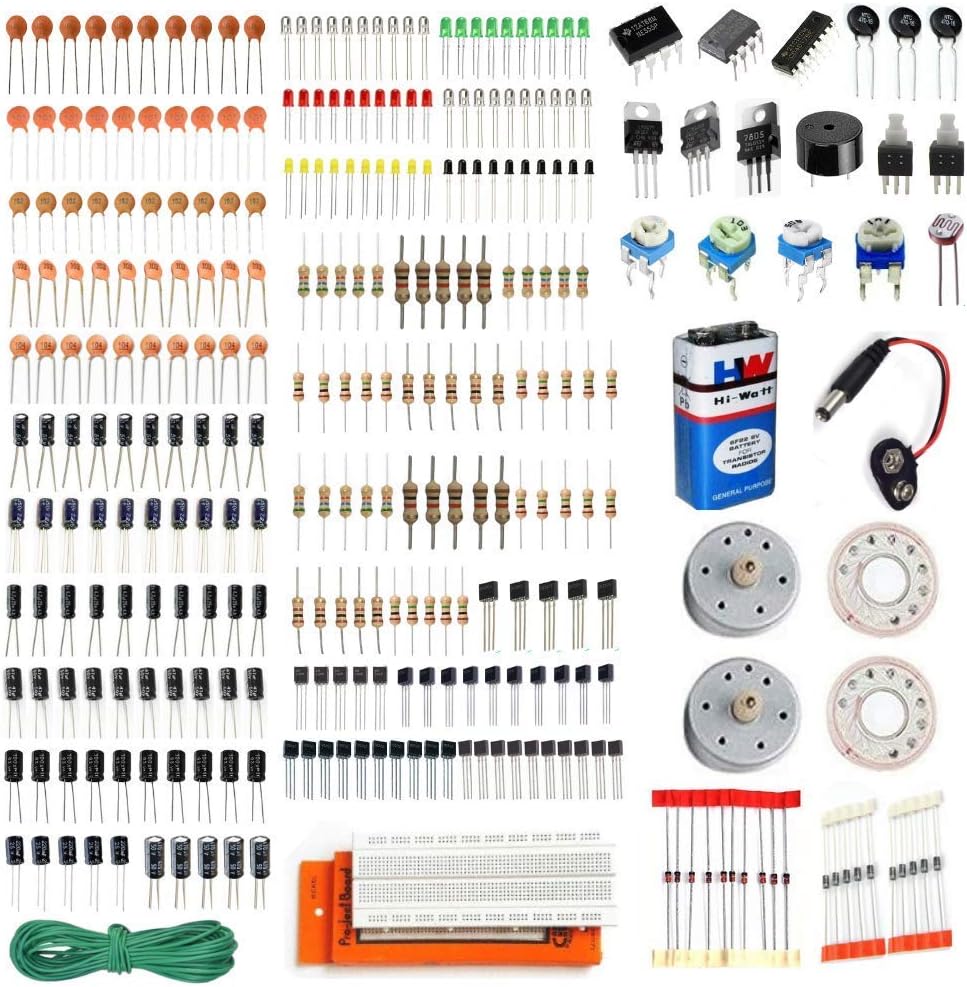 YourBot 18 Labelled Capacitor Component Kit (Total-555 Items in kit), Industrial Uses Laboratory Projects (Electronic Components Project kit)