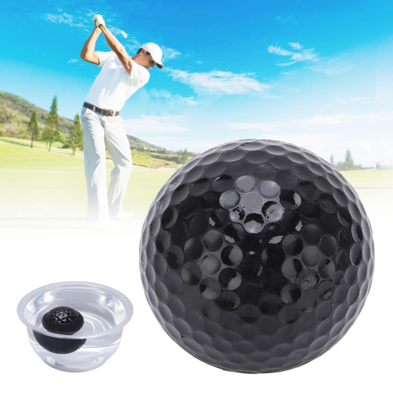 BuyWeek Pelotas de Golf flotantes 2 Capas Flotador Rango de Agua Pelota de Práctica Entrenamiento Negro