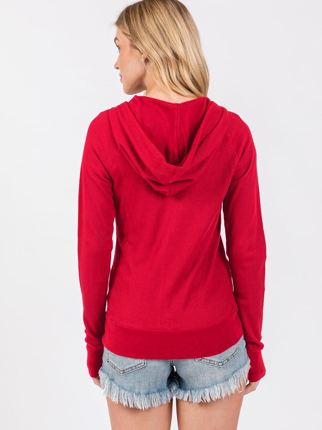 Urban Look Women's Casual Light Weight Thermal Zip Up Hoodies - Image 4