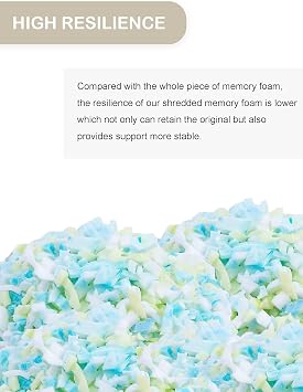 HDMLDP 5LBS Bean Bag Filler High Density Shredded Memory Foam Pillow Stuffing Beanbag Filling for Couch Bean Bag Chair