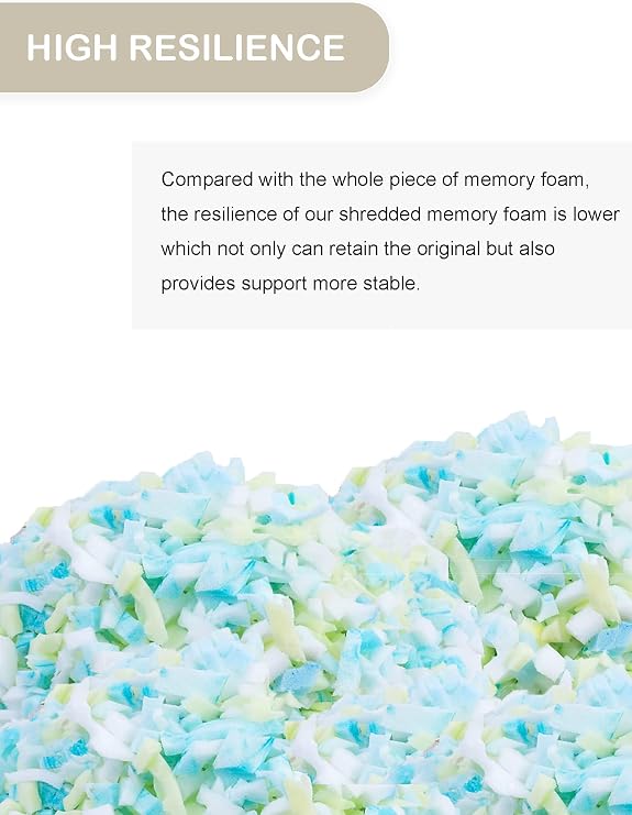 HDMLDP 5LBS Bean Bag Filler High Density Shredded Memory Foam Pillow Stuffing Beanbag Filling for Couch Bean Bag Chair