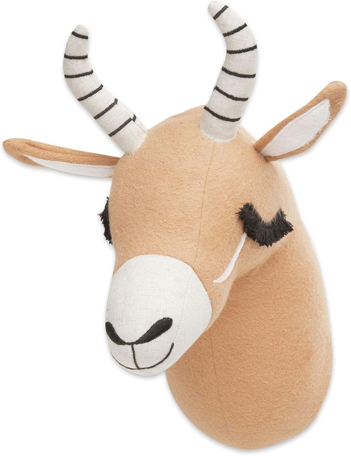 Handmade Brown Plush Antelope Head Wall Décor