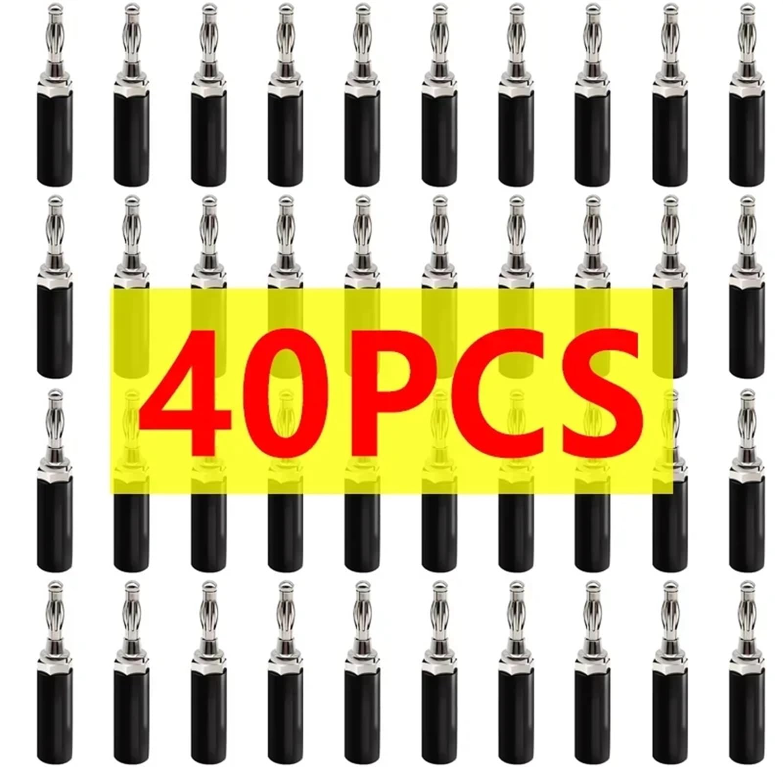 20/80/200 szt. 4 mm Kabel adaptera kabla audio Złącze głośnika Nikl/chromowanie terminal jack audio bananowy(40 Black)