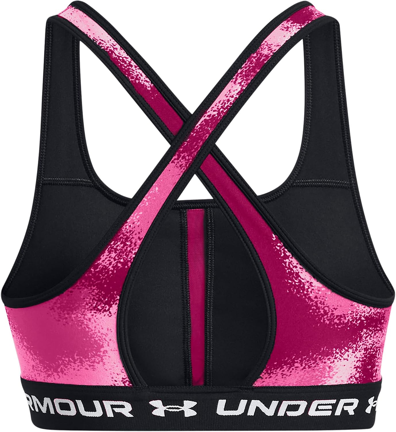 Under Armour Womens Mid Crossback Printed Sports Bra - Quick-Drying and Breathable SM