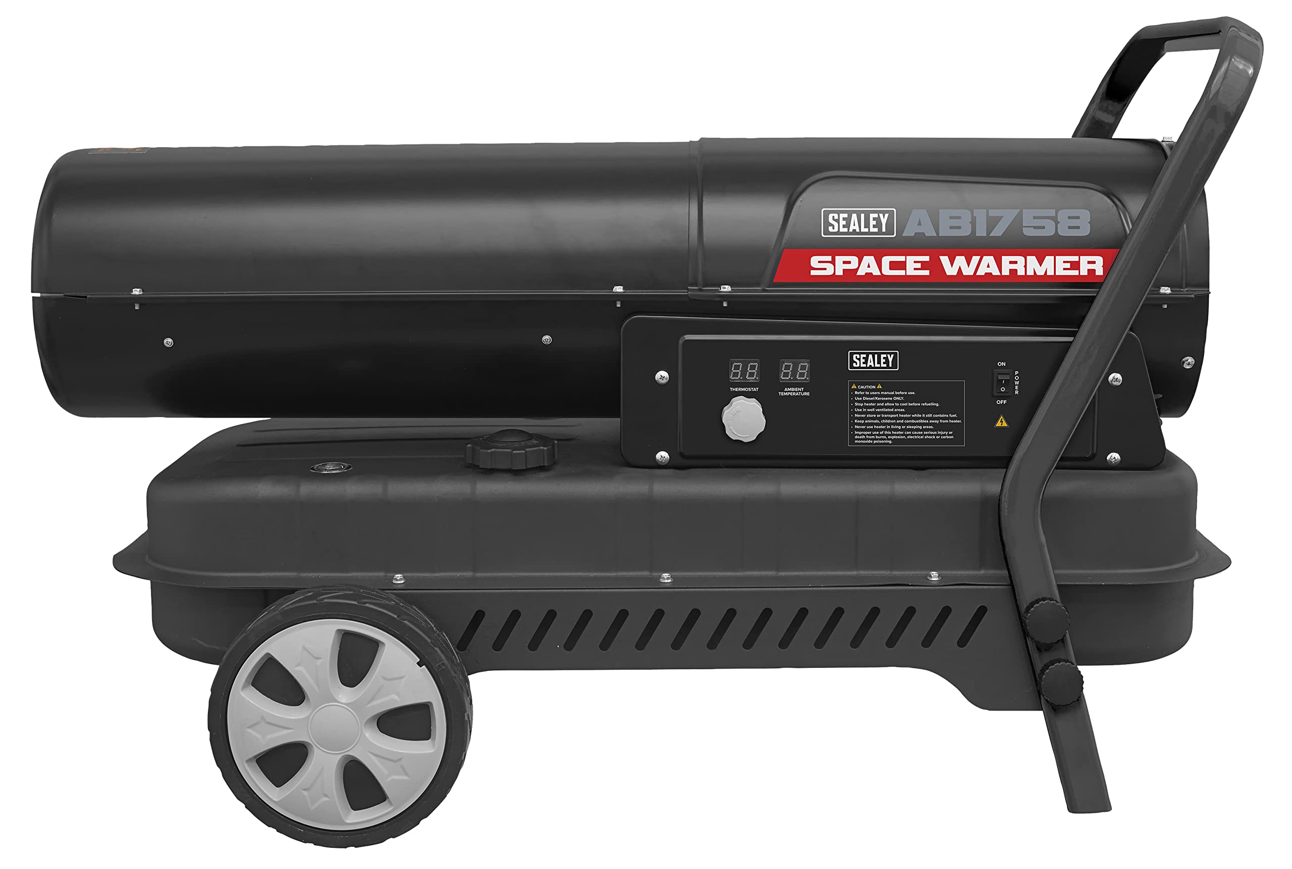 Sealey Space Heater Kerosene/Diesel Heater 175,000Btu/hr Space Warmer® with  Wheels - AB1758 : Amazon.co.uk