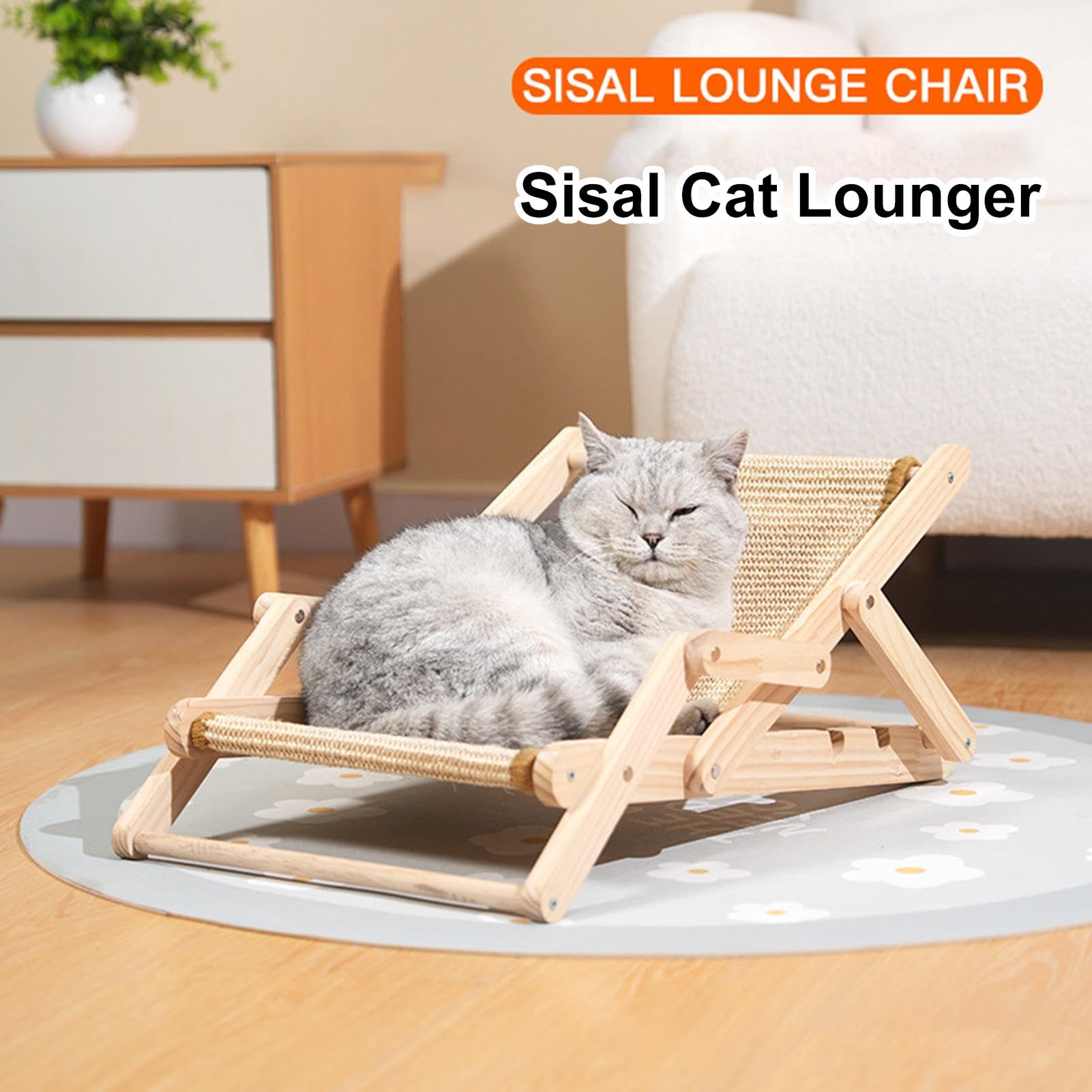 Chaise pour chat en sisal, canapé robuste pour chat, griffoir pliable en | sisal pour chat, design peu encombrant pour chats