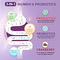Vista 4 de OMOGS 2PCS Women's Probiotic 180 Billion CFUs 18 Strains, with Prebiotics, Cranberry Extract, D-Mannose & Digestive Enzymes, for Digestive,Immune