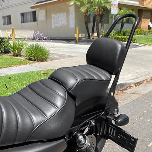 Miniatura 4 de AUFER Respaldo de pasajero negro desmontable con almohadilla de respaldo compatible con Sportster 1200 883 XL XLH 2004-UP