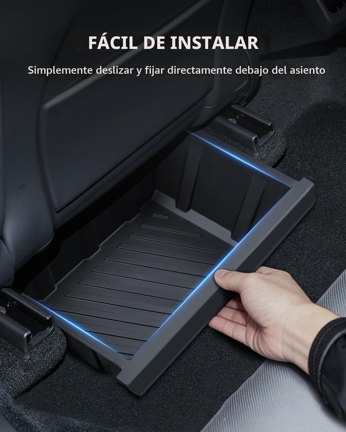 2 Piezas Caja Del Almacenamiento Debajo De La Asiento Para Tesla Modelo Y 2026 2025 2024 2023, TPE Bandeja Oculta Del Organizador Del Asiento Delantera Para Model Y Juniper Accesorios