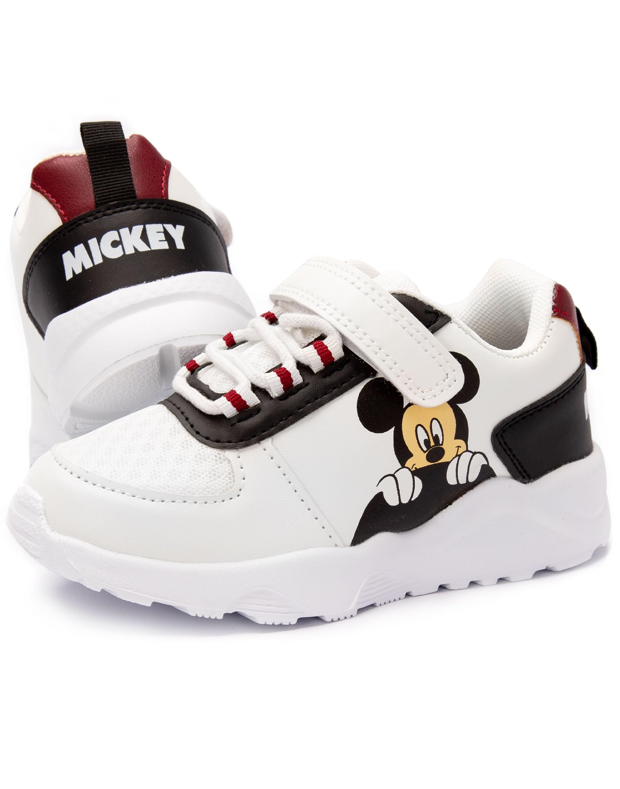 Disney Mickey Mouse Trainers Kids Classic White Sports Sneakers