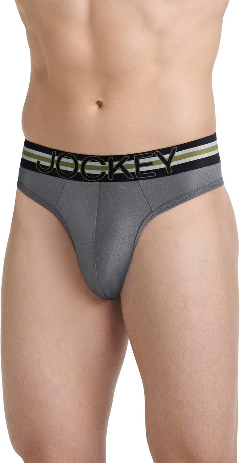 Jockey Sport Men's Underwear Stability Pouch Microfiber Thong