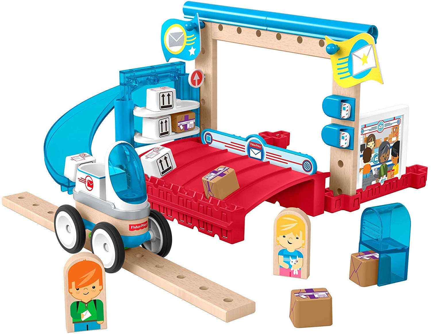 Fisher-Price - Wonder Makers Ufficio Postale con Binari e Costruzioni Giocattolo per Bambini 3+ Anni, GFJ14