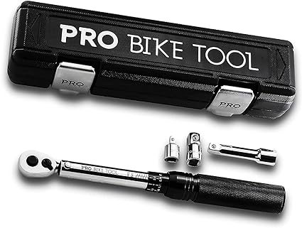 PRO BIKE TOOL 3/8 Inch Drive Click Torque Wrench Set - Bicycle Maintenance for 10 to 15 Nm - Includes 1/2