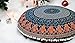 Boho Room Decor Aesthetic: Vintage Indie Blue 32 Inches Indian Mandala Round Pillows Meditation Cushion Cover, Perfect for Cottagecore, Dorm Room & Funky Apartment Hippie Room Decor(Blue 2)