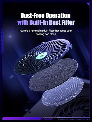 Miniatura 8 de llano V12 Ultra - Almohadilla de refrigeración para laptop con control de software inteligente, soporte para ventilador de laptop RGB para juegos,