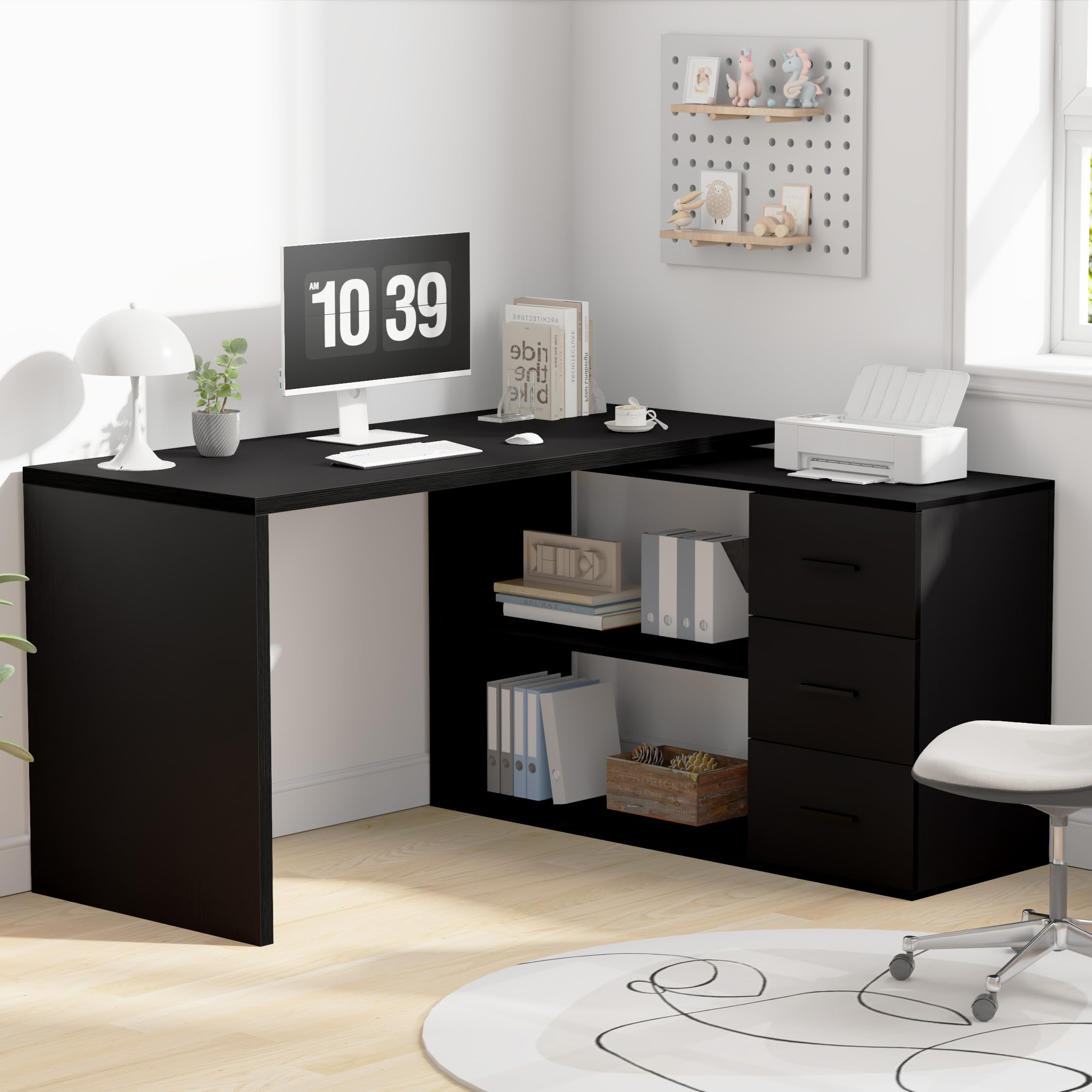 Homieasy Scrivania per computer con cassetto per documenti, scrivania