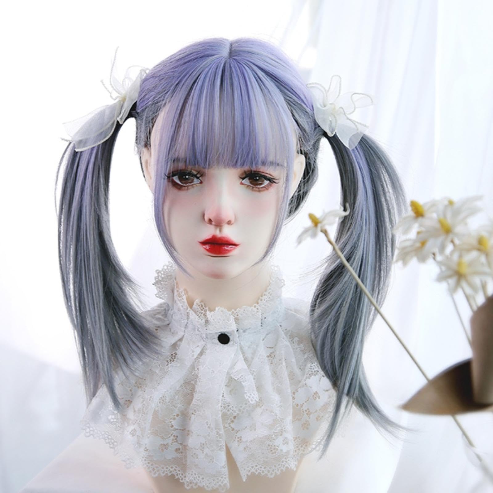 希少色 総丈73cm 染め ミンク グラデーション グレー 肉厚ボリューム 11 Amazon.co.jp: 女性用グラデーション染色ロリータウィッグ ピンクの
